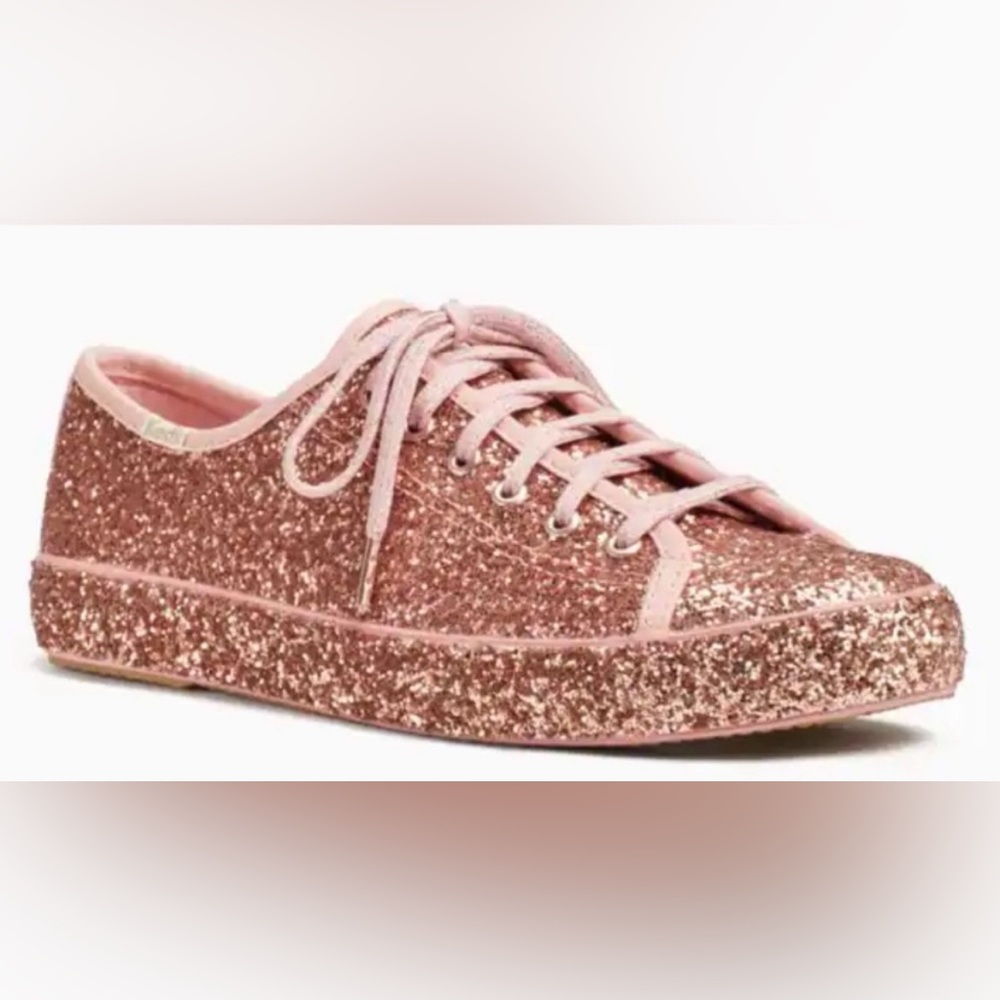 Keds x kate spade Sneakers Kickstart All Over Glitter Pink Gold Size 8.5